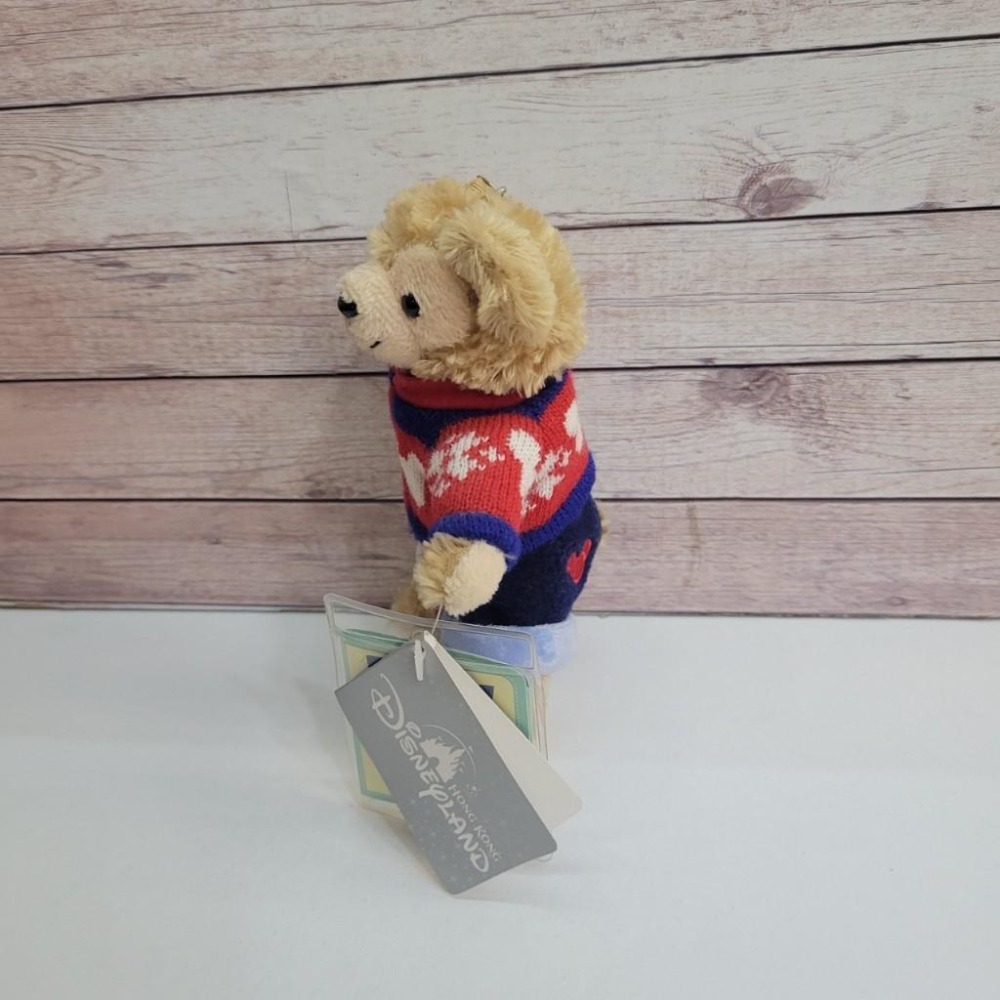 香港 迪士尼 迪士尼樂園 達菲熊 DUFFY 冬季 毛衣 站姿 吊飾 鑰匙圈 A12-細節圖2