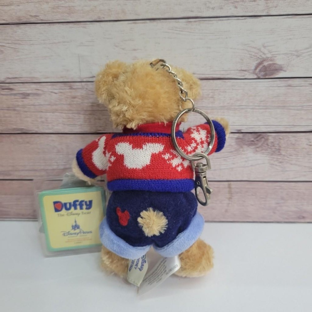 香港 迪士尼 迪士尼樂園 達菲熊 DUFFY 冬季 毛衣 站姿 吊飾 鑰匙圈 A12-細節圖3