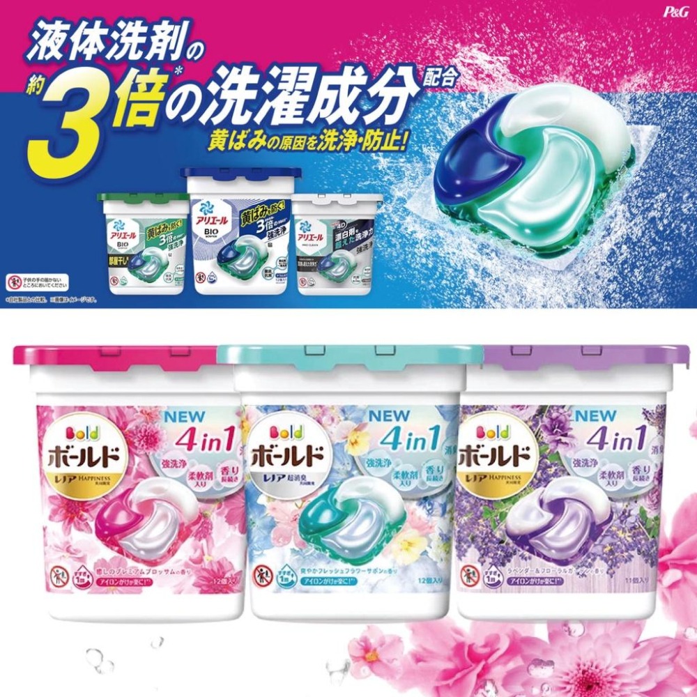 《日本原裝》現貨 日本 P&G ARIEL 4D 碳酸 洗衣球 洗衣膠球 洗衣膠 盒裝-細節圖2