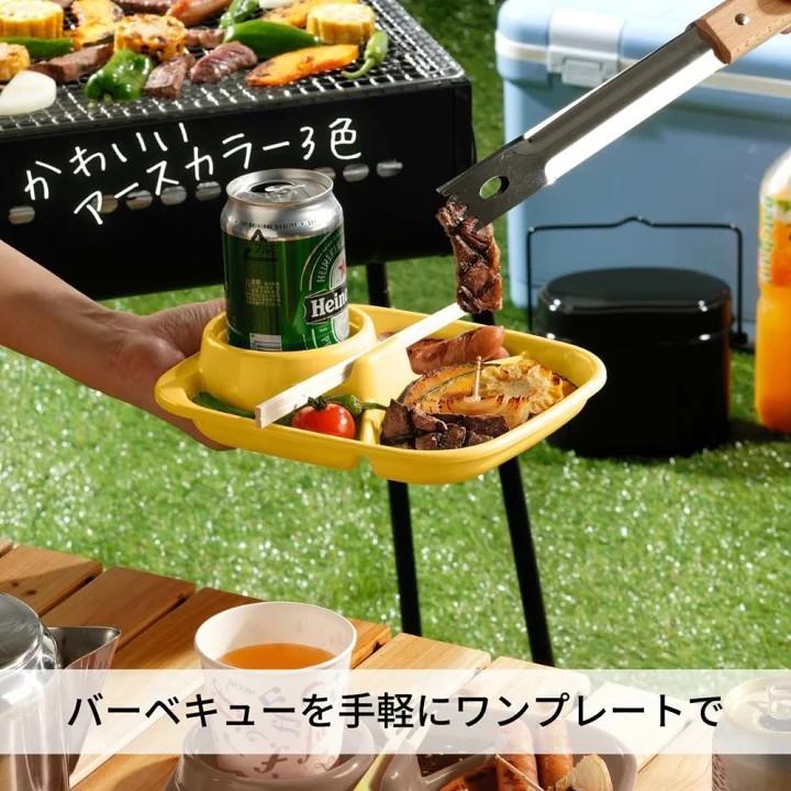 【小薰選品】日本 INOMATA 三色餐盤組 圓形 方形 BBQ餐盤 烤肉 野餐盤 露營 派對 餐盤 野餐-細節圖2