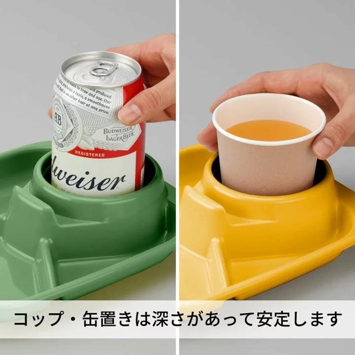 【小薰選品】日本 INOMATA 三色餐盤組 圓形 方形 BBQ餐盤 烤肉 野餐盤 露營 派對 餐盤 野餐-細節圖3