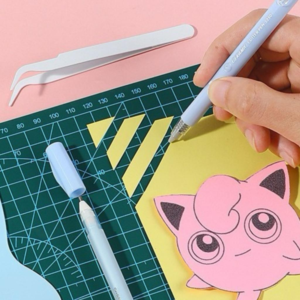 【小薰選品】台灣現貨 手帳工具四件組 點點膠 陶瓷刻刀 刮刀 推平鏟 鏟子鑷子 工具組 初學者套裝 DIY工具組-細節圖3