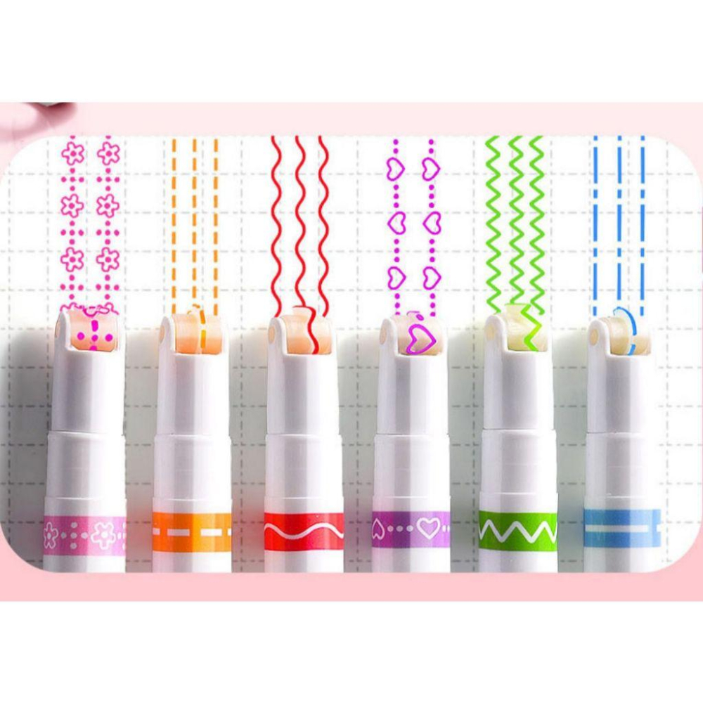 【小薰選品】手帳花邊筆 標記筆 熒光筆 塗鴉筆 花型筆 繪畫筆 重點筆 手賬筆 曲線筆 手帳裝飾筆 曲線筆 花型輪廓-細節圖5