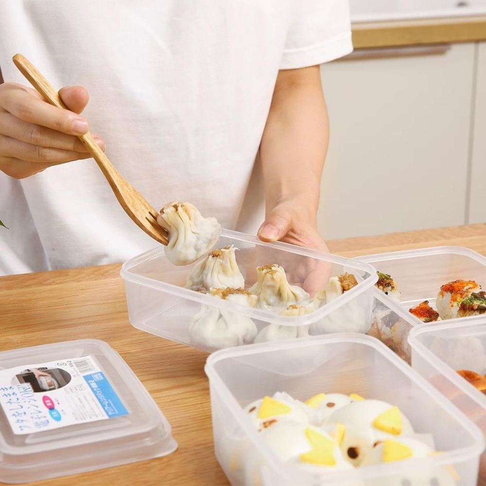 【小薰選品】日本製 INOMATA 塑膠透明保鮮盒 可微波 保鮮盒 食物盒 塑膠盒 便當盒 外出盒 微波盒-細節圖2
