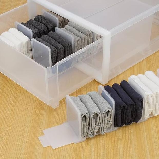 【小薰選品】日本製 INOMATA 可連結 分隔板 儲物櫃分隔板 衣物分隔板 抽屜隔板 衣櫃收納 分隔收納-細節圖2