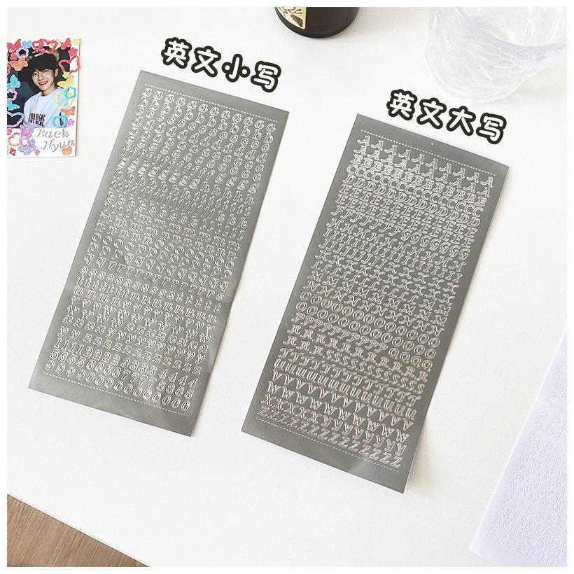 台灣現貨 燙金燙銀 英文字母數字貼 英文貼紙 卡套裝飾 卡片貼紙 拍立得裝飾 金屬色貼紙 手帳裝飾 拼貼素材 咕卡貼紙-細節圖6