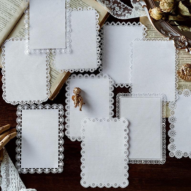 【小薰選品】台灣現貨 陌墨 鏤空蕾絲紙 愛麗絲茶話會系列 打底紙 襯紙 背景紙 手帳裝飾 diy 手帳貼紙-細節圖2