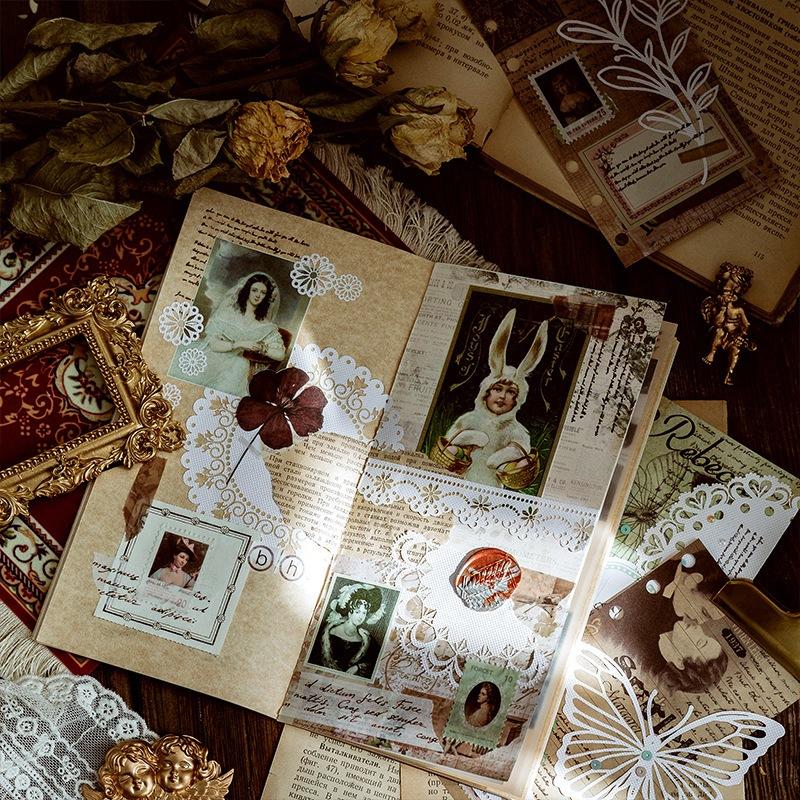 【小薰選品】台灣現貨 陌墨 鏤空蕾絲紙 愛麗絲茶話會系列 打底紙 襯紙 背景紙 手帳裝飾 diy 手帳貼紙-細節圖3