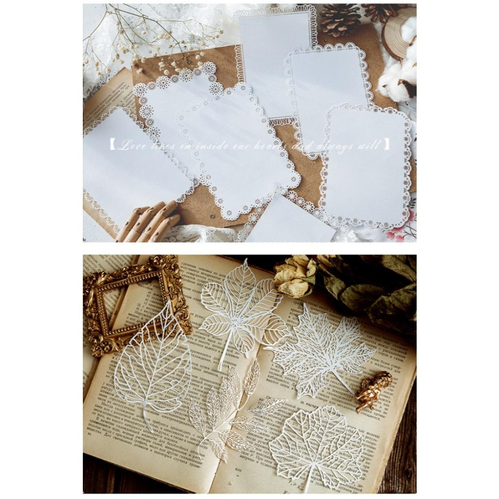 【小薰選品】台灣現貨 陌墨 鏤空蕾絲紙 愛麗絲茶話會系列 打底紙 襯紙 背景紙 手帳裝飾 diy 手帳貼紙-細節圖5
