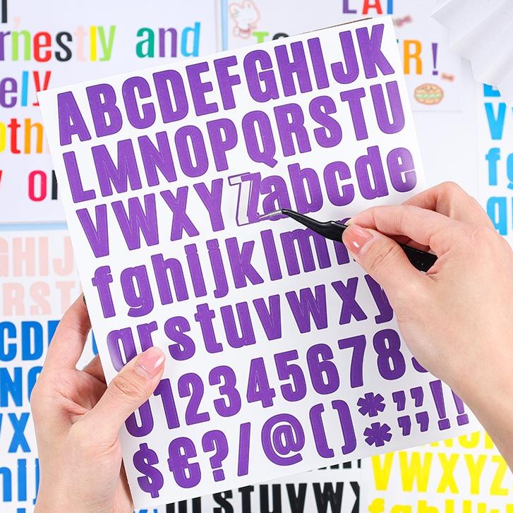 【小薰選品】台灣現貨 彩色字母數字貼紙 貼紙 手帳 素材 diy貼紙 文字貼紙 英文貼紙 手帳貼紙 卡片貼紙 裝飾貼紙-細節圖3