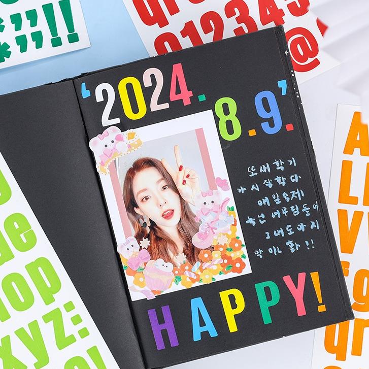 【小薰選品】台灣現貨 彩色字母數字貼紙 貼紙 手帳 素材 diy貼紙 文字貼紙 英文貼紙 手帳貼紙 卡片貼紙 裝飾貼紙-細節圖4