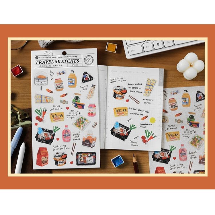 【小薰選品】台灣現貨 旅行速寫系列 和紙 貼紙 旅行 小物 手賬 裝飾 diy 小貼畫 雜誌 城市 水彩插畫-細節圖8