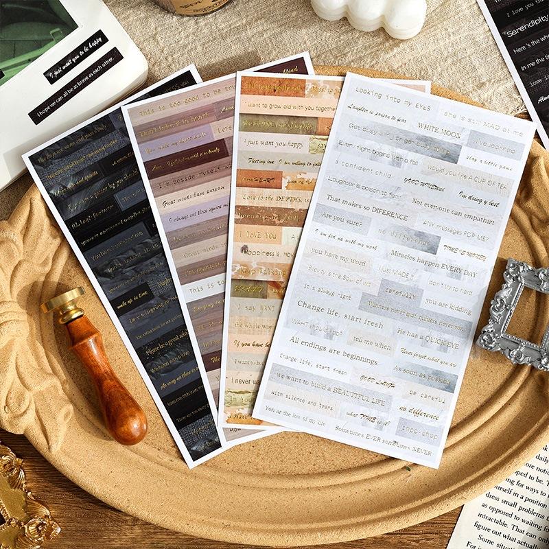 【小薰選品】台灣現貨 書寫人生系列 手帳貼紙 英文裝飾貼紙 手帳英文貼紙 英文素材貼紙 復古英文字母 手帳 DIY-細節圖3