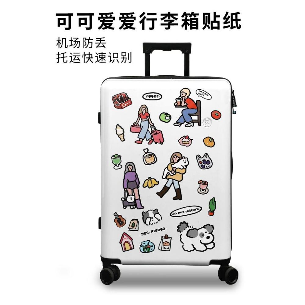 【小薰選品】台灣現貨 陪你可愛系列 加大防水貼紙 行李箱貼紙 大貼紙 筆電貼紙 手機貼紙 DIY貼紙組-細節圖2