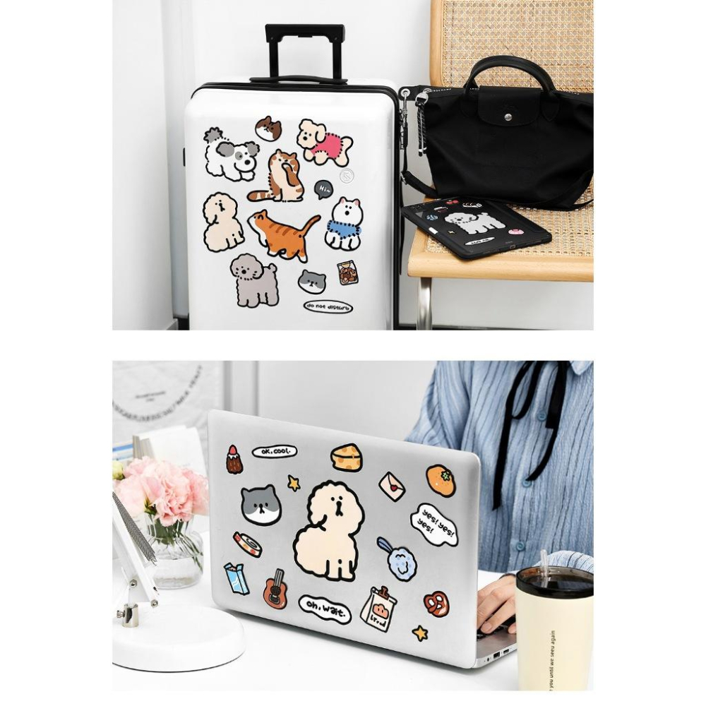 【小薰選品】台灣現貨 陪你可愛系列 加大防水貼紙 行李箱貼紙 大貼紙 筆電貼紙 手機貼紙 DIY貼紙組-細節圖8