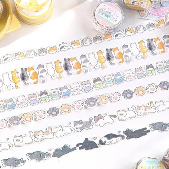 【小薰選品】台灣現貨 陌墨 貓咪扭蛋系列 膠帶 貓咪貼紙 手帳膠帶 貓掌 貓背影膠帶 貼紙包-細節圖4