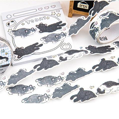 【小薰選品】台灣現貨 陌墨 貓咪扭蛋系列 膠帶 貓咪貼紙 手帳膠帶 貓掌 貓背影膠帶 貼紙包-細節圖5
