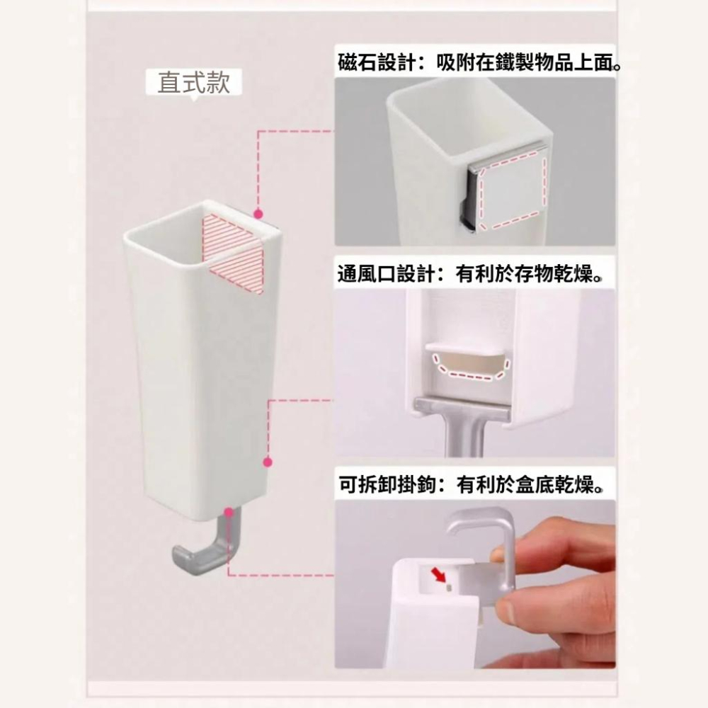 【小薰選品】日本製 INOMATA 磁鐵收納盒 磁鐵式置物架 冰箱 收納掛勾 置物盒 儲物盒 冰箱 辦公室 吸鐵盒-細節圖2