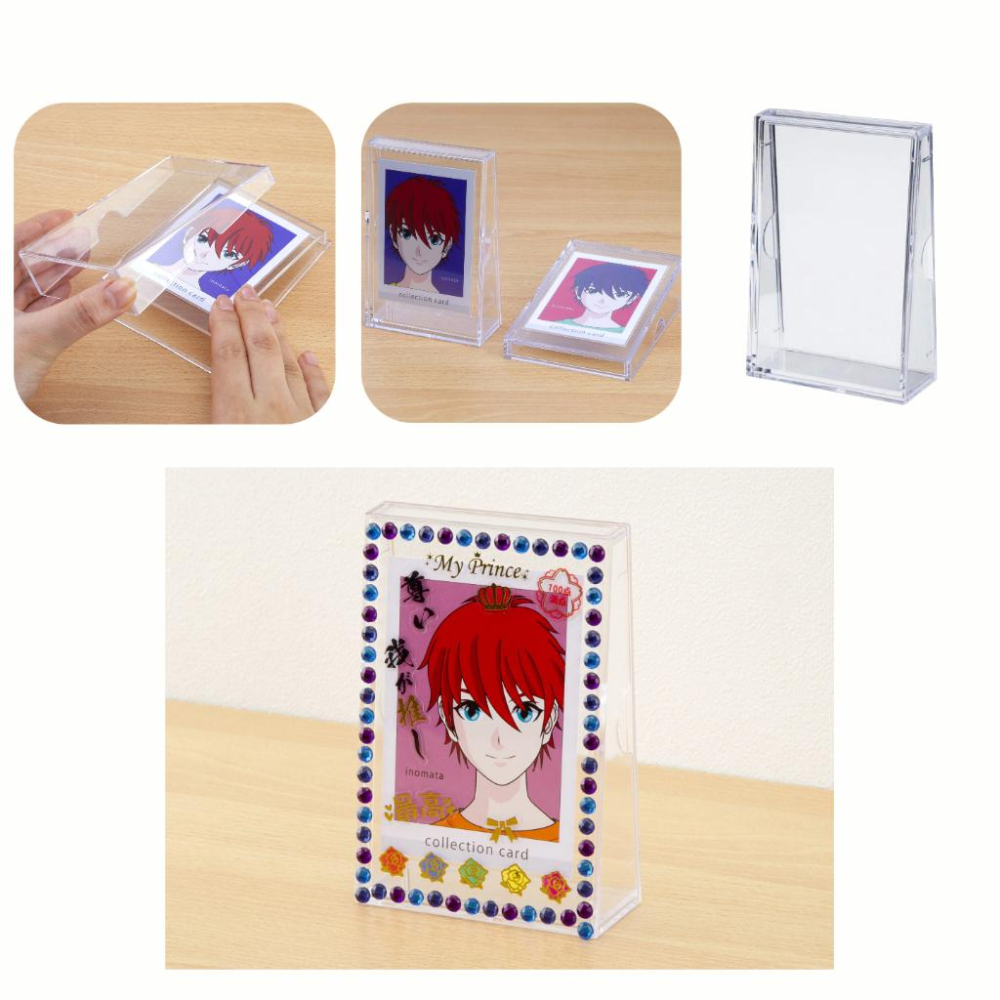 【小薰選品】日本製 INOMATA 遊戲卡 咕卡 置物盒 收藏卡 硬卡盒 展示架 收納盒 展示盒 收納盒 收藏盒-細節圖2