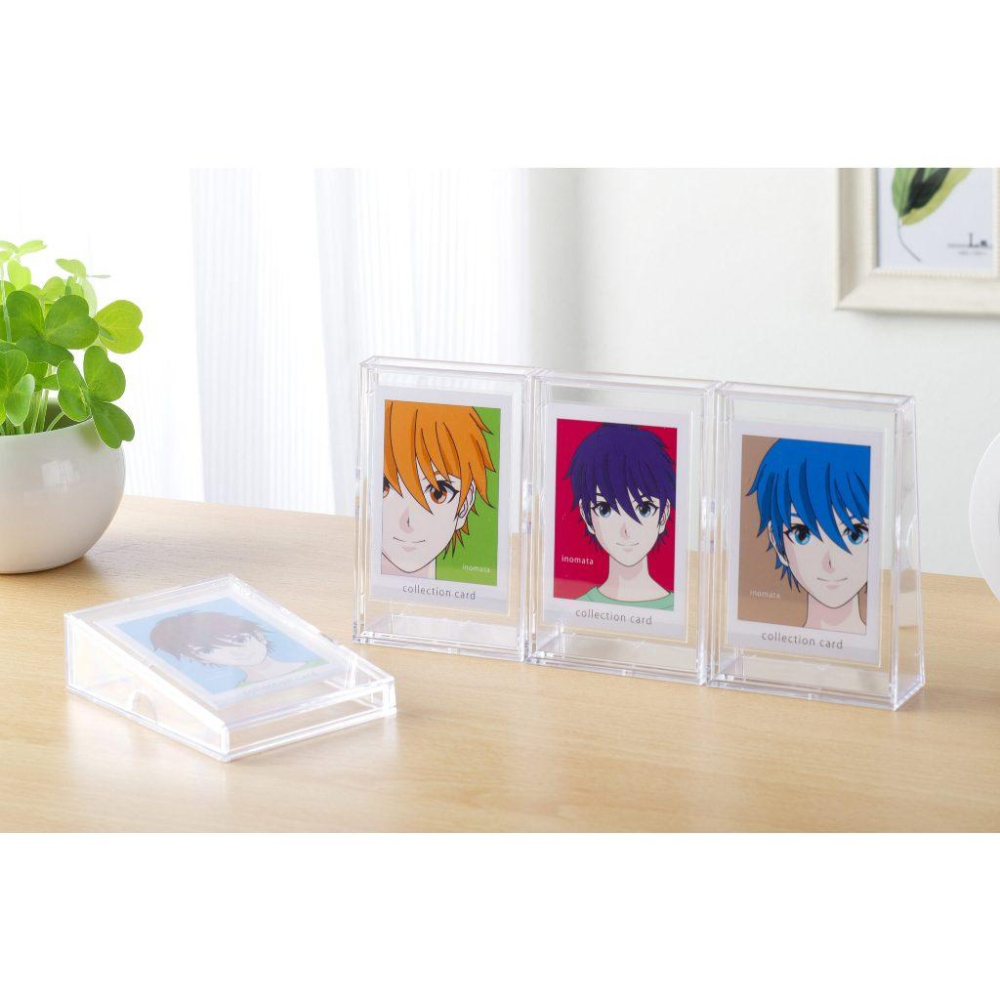 【小薰選品】日本製 INOMATA 遊戲卡 咕卡 置物盒 收藏卡 硬卡盒 展示架 收納盒 展示盒 收納盒 收藏盒-細節圖3