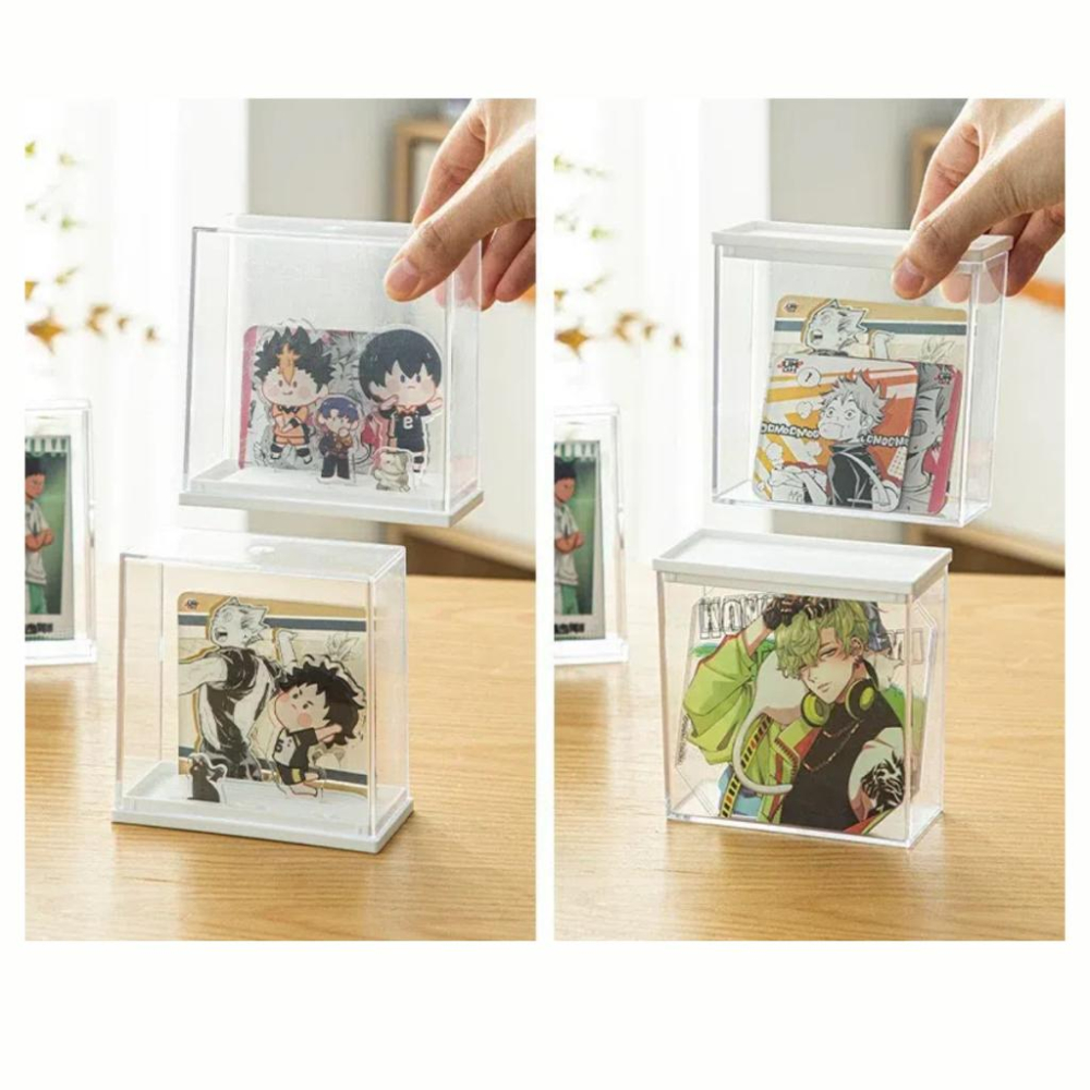 【小薰選品】日本製 INOMATA 徽章 杯墊 公仔 咕卡 立牌 置物盒 展示架 收納盒 展示盒 收藏盒 壓克力展示架-細節圖3
