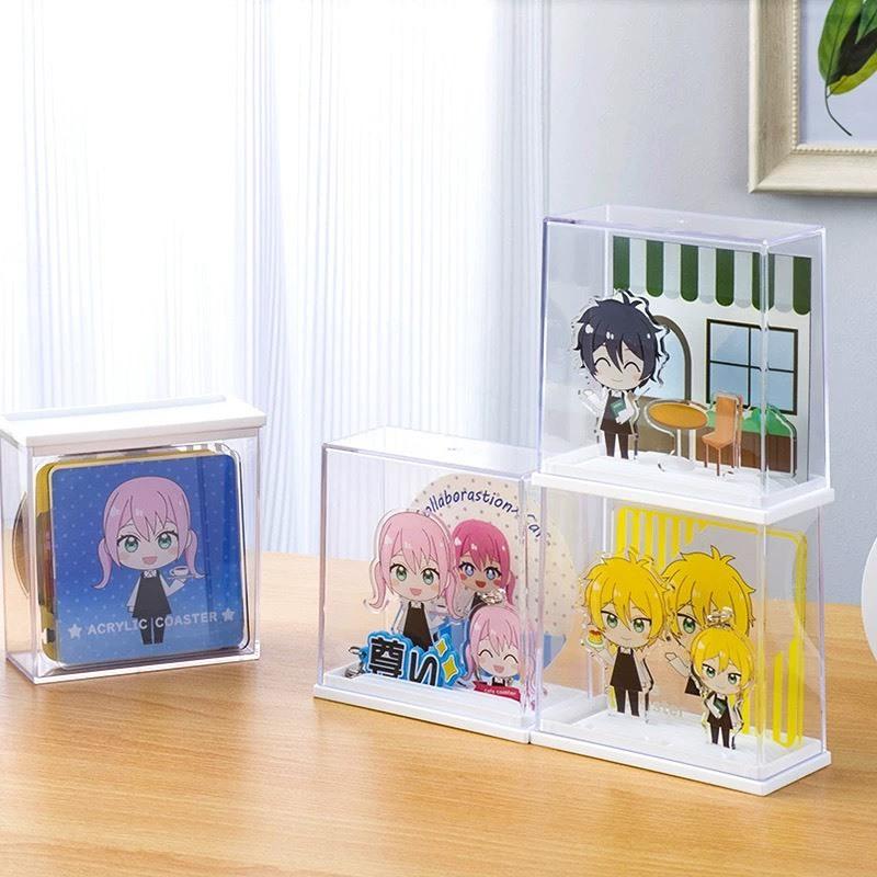 【小薰選品】日本製 INOMATA 徽章 杯墊 公仔 咕卡 立牌 置物盒 展示架 收納盒 展示盒 收藏盒 壓克力展示架-細節圖5