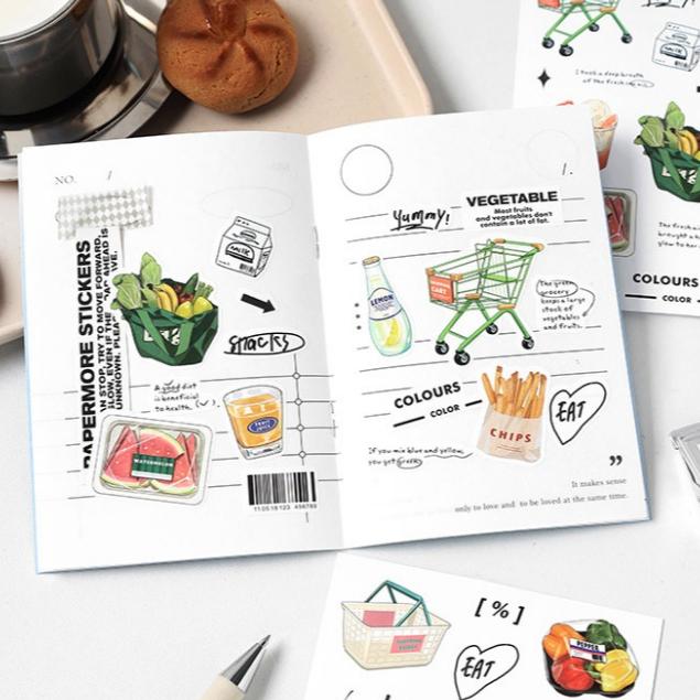 【小薰選品】台灣現貨 週末便利店 貼紙 手帳貼紙 素材貼紙 裝飾貼紙 簡約貼紙 銅版貼紙 插畫貼紙 裝飾貼紙 拼貼素材-細節圖6