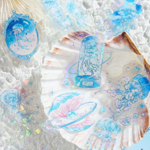 【小薰選品】台灣現貨 陌墨 流光浮繪曲 立體燙印 貝殼光 貼紙 花卉貼紙 手帳貼紙 裝飾貼紙 蝴蝶 花窗-細節圖6
