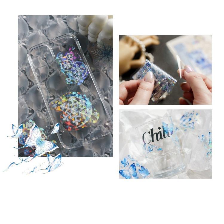 【小薰選品】台灣現貨 陌墨 流光浮繪曲 立體燙印 貝殼光 貼紙 花卉貼紙 手帳貼紙 裝飾貼紙 蝴蝶 花窗-細節圖7