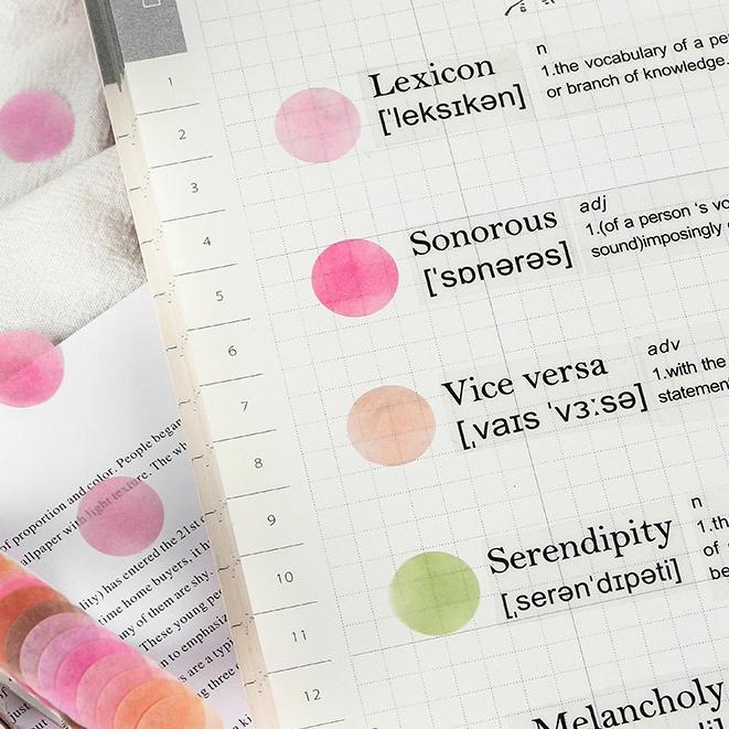 【小薰選品】Infeel.me 台灣現貨 水果硬糖 紙膠帶 彩色圓點 標記貼紙 水彩暈染 裝飾貼紙 手帳貼紙 手作貼紙-細節圖3