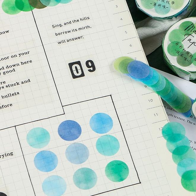 【小薰選品】Infeel.me 台灣現貨 水果硬糖 紙膠帶 彩色圓點 標記貼紙 水彩暈染 裝飾貼紙 手帳貼紙 手作貼紙-細節圖4