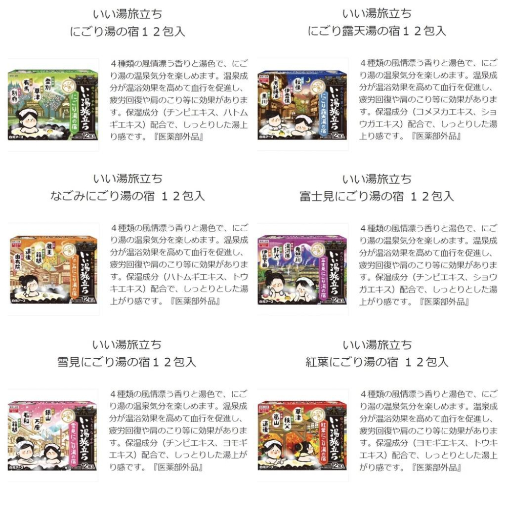 【小薰選品】日本 原裝 12入 盒裝 日本製 白元 濁湯 宿屋 溫泉巡禮 名湯 溫泉粉 入浴劑 泡澡粉 入浴粉 泡澡-細節圖2