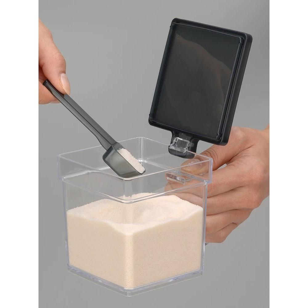 日本製 INOMATA 調味盒 廚房調味盒 掀蓋式 附湯匙 調味料收納 調味盒 鹽巴盒 調味罐-細節圖4