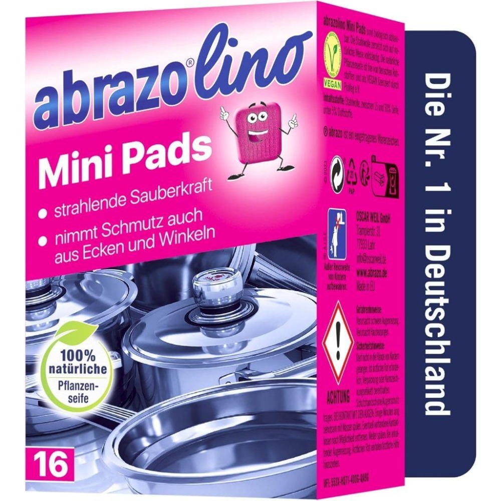 德國 Abrazo 洗碗 清潔 鋼絲皂 鋼絲絨 鋼絲球 洗碗海綿 強力迷你潔淨球 洗碗皂 16入-細節圖2