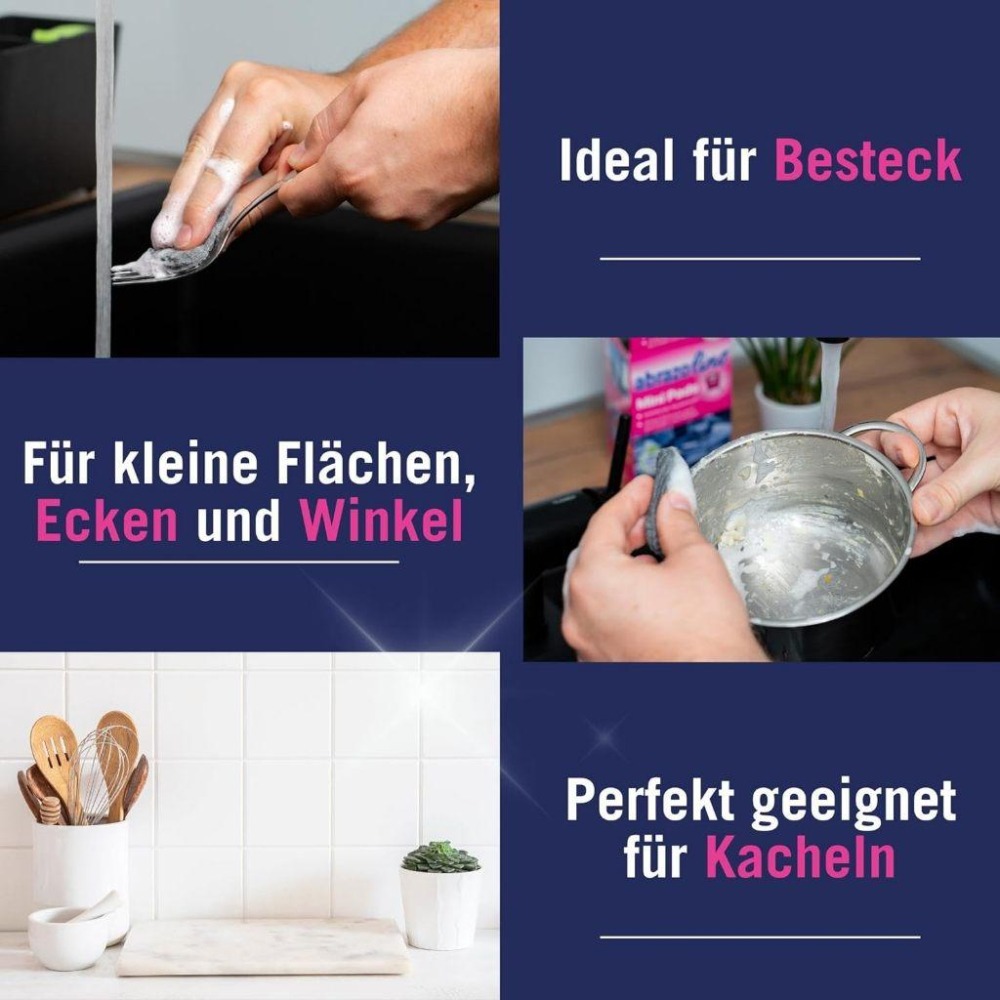 德國 Abrazo 洗碗 清潔 鋼絲皂 鋼絲絨 鋼絲球 洗碗海綿 強力迷你潔淨球 洗碗皂 16入-細節圖4