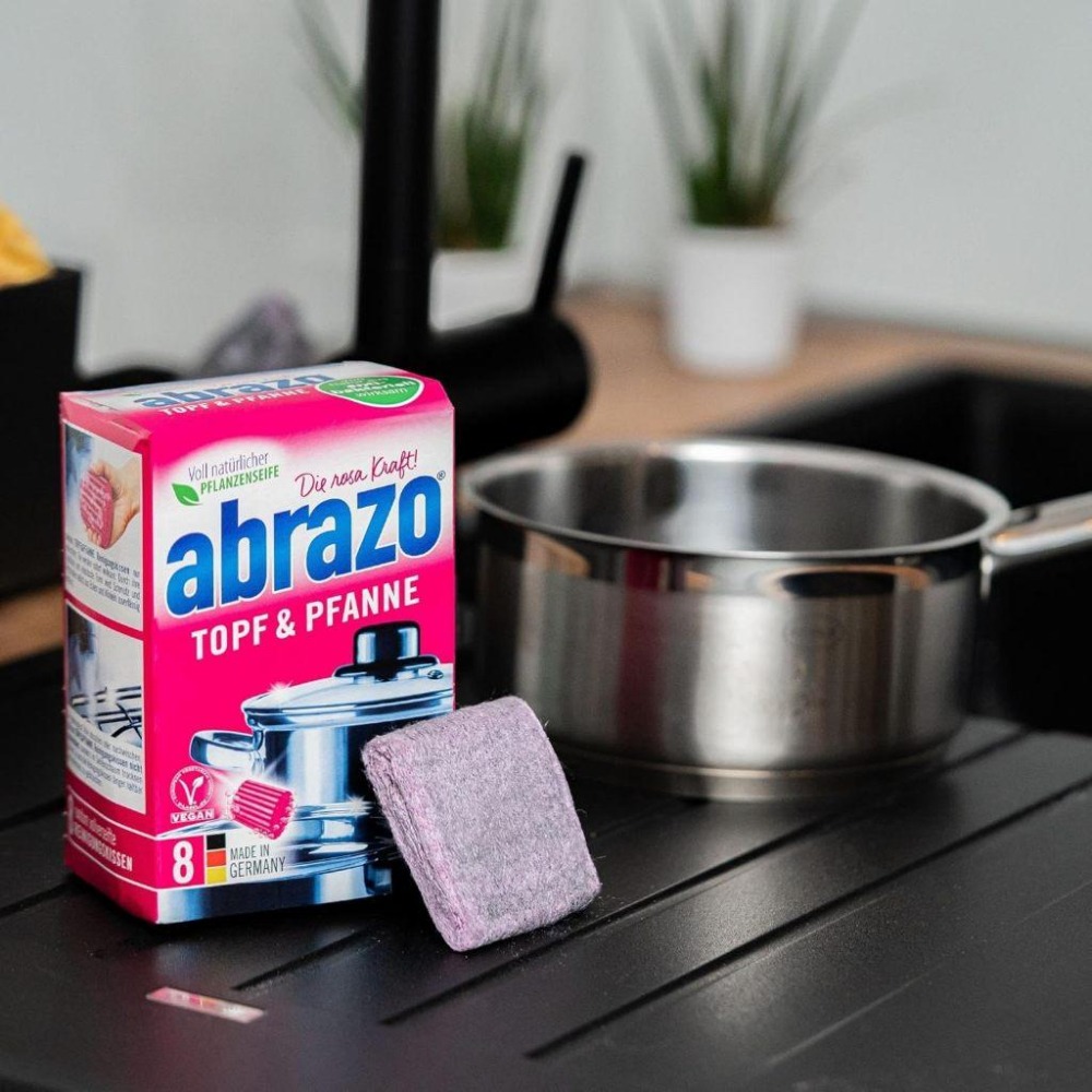 德國 Abrazo 洗碗 清潔 鋼絲皂 鋼絲絨 鋼絲球 洗碗海綿 強力迷你潔淨球 洗碗皂 16入-細節圖5