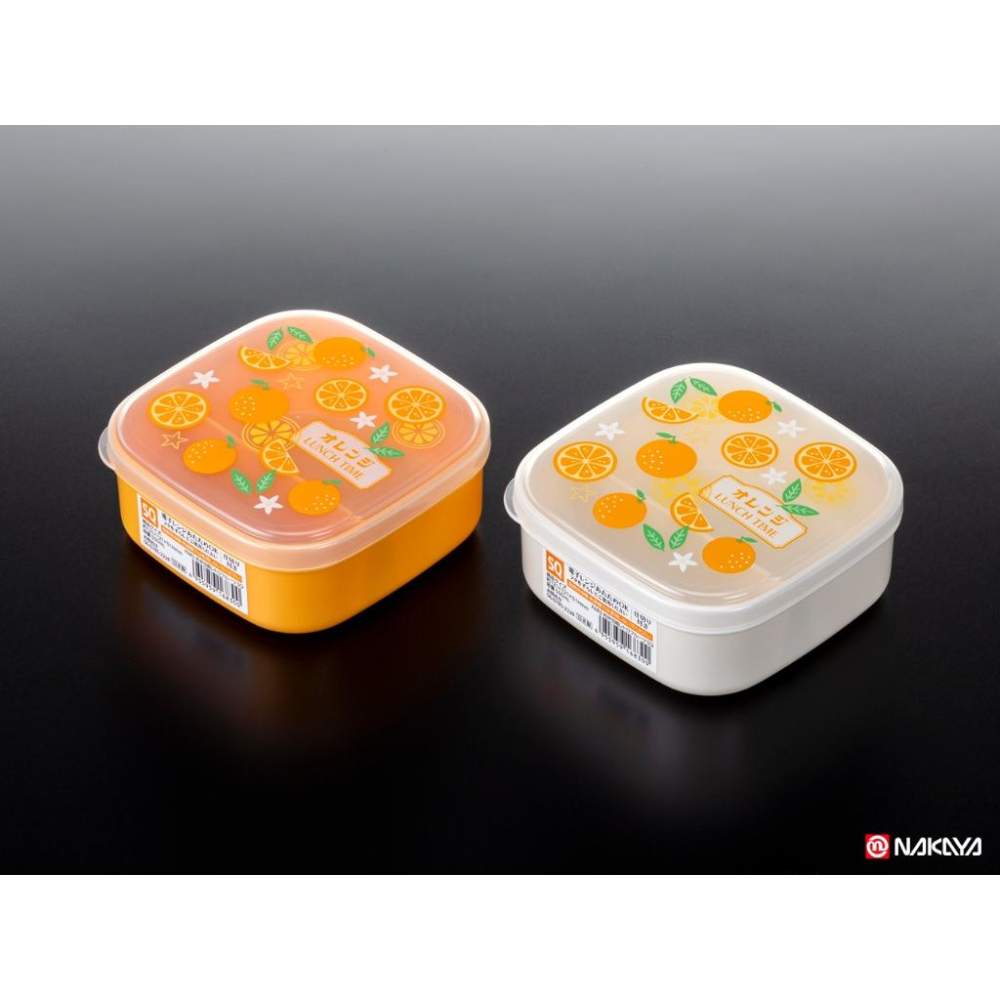 日本製 NAKAYA 復古水果圖案 可微波 分隔 分格 便當盒 餐盒 水果盒 點心盒 餅乾盒-細節圖2