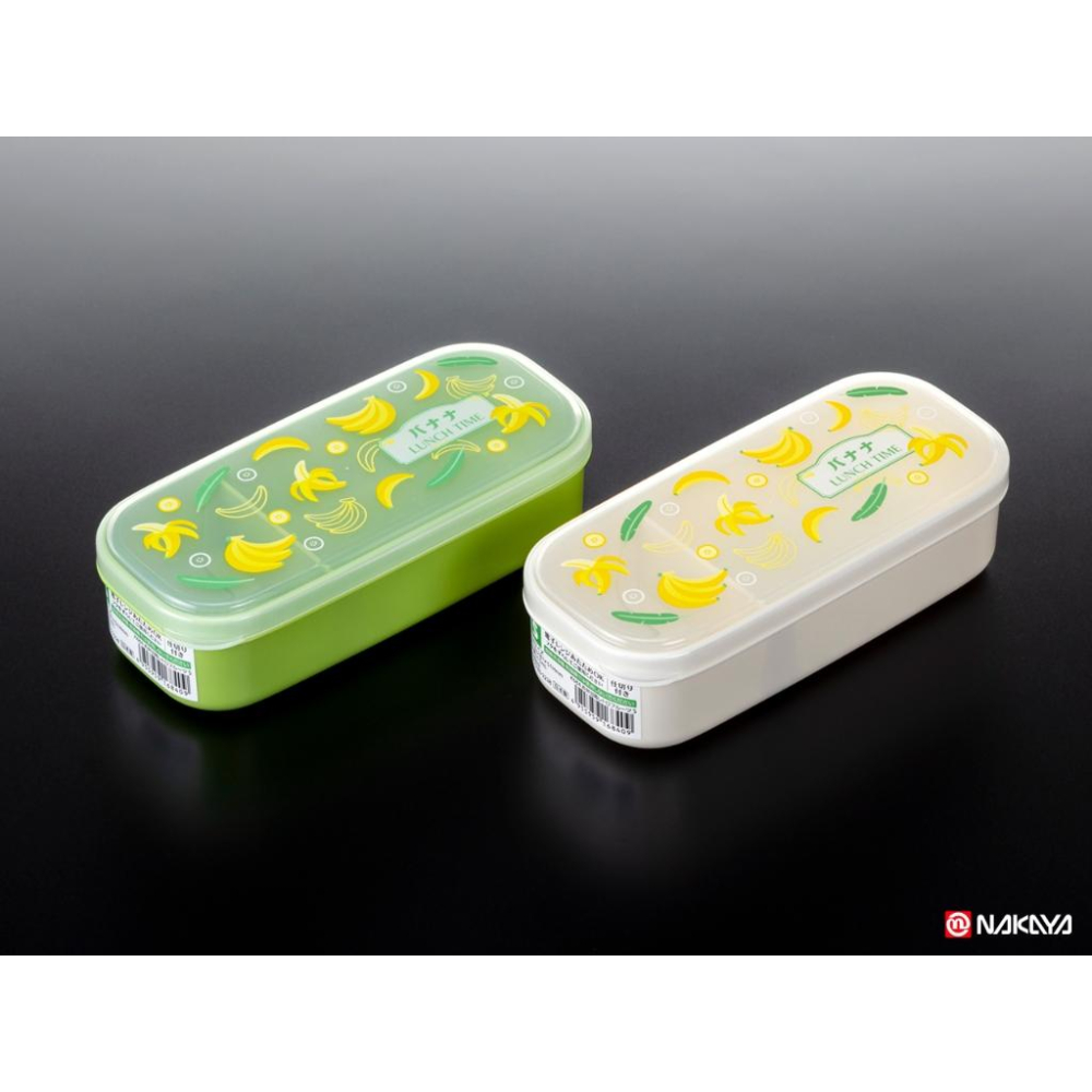 日本製 NAKAYA 復古水果圖案 可微波 分隔 分格 便當盒 餐盒 水果盒 點心盒 餅乾盒-細節圖3