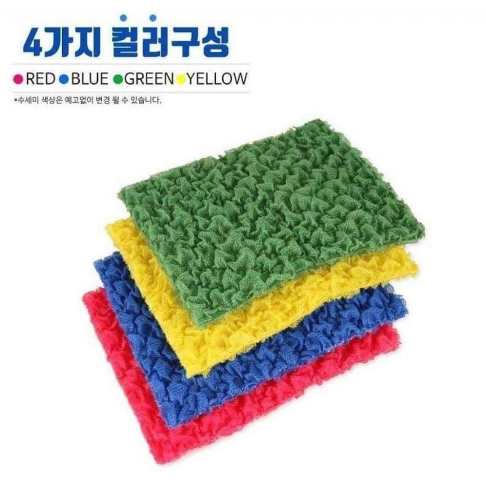 韓國 ILYNN 三層 立體 菜瓜布 4入組 清潔 刷具 波浪 洗碗 廚房用品-細節圖2