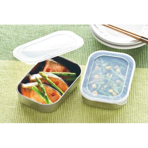 日本製 Echo 不鏽鋼 冷藏 食物 保鮮盒 密封盒 長方形 正方形 圓形-細節圖2