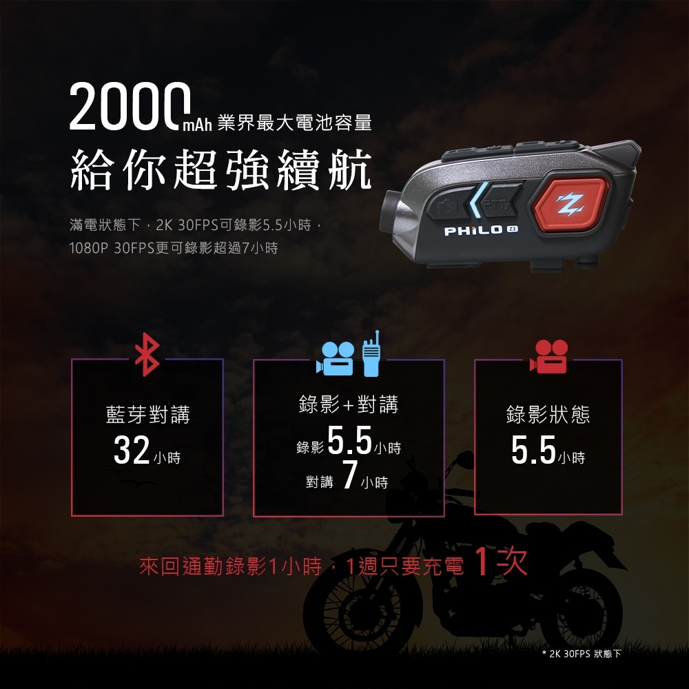 PHILO 飛樂 Z3 PLUS Z3+ 機車藍芽行車紀錄器 機車行車紀錄器 安全帽行車紀錄器 送64G記憶卡+收納袋-細節圖5