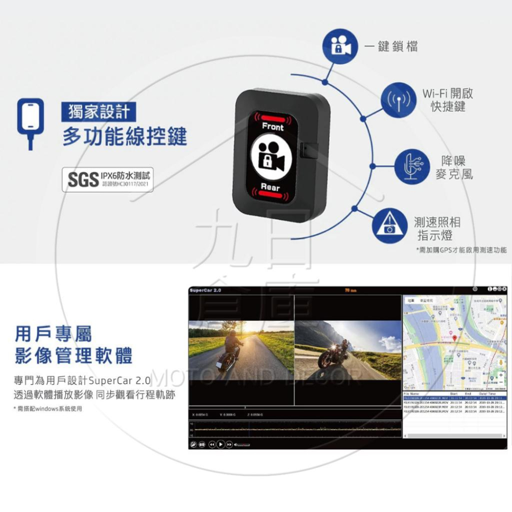 【HP 惠普】 M500+GPS 高畫質雙鏡頭 數位機車行車記錄器 豪華精裝版 贈64G記憶卡-細節圖7