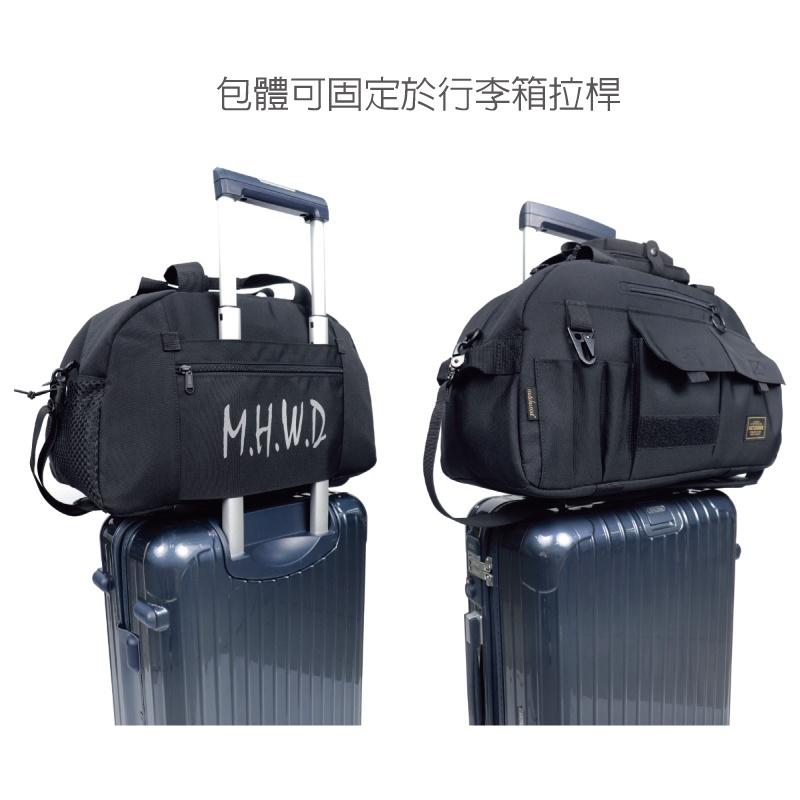 【Matchwood】 Travel Boston Bag 側背手提波士頓旅行包 軍事黑款-細節圖7