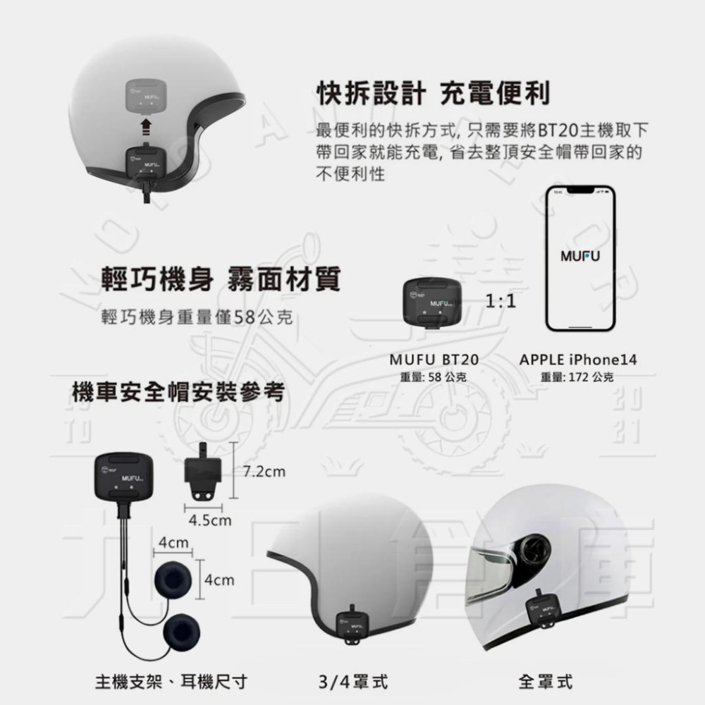 【MUFU行車紀錄器】V70P好神機 藍牙耳機配件 BT20享樂機-細節圖8