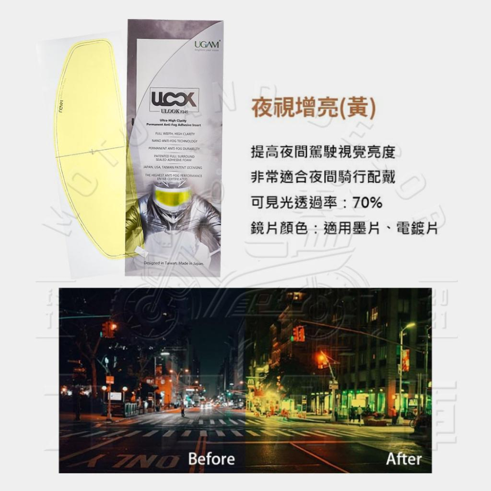 日本 UGAM ULOOK 防霧貼片 不留殘膠 全罩式 3/4 安全帽防霧貼-細節圖6