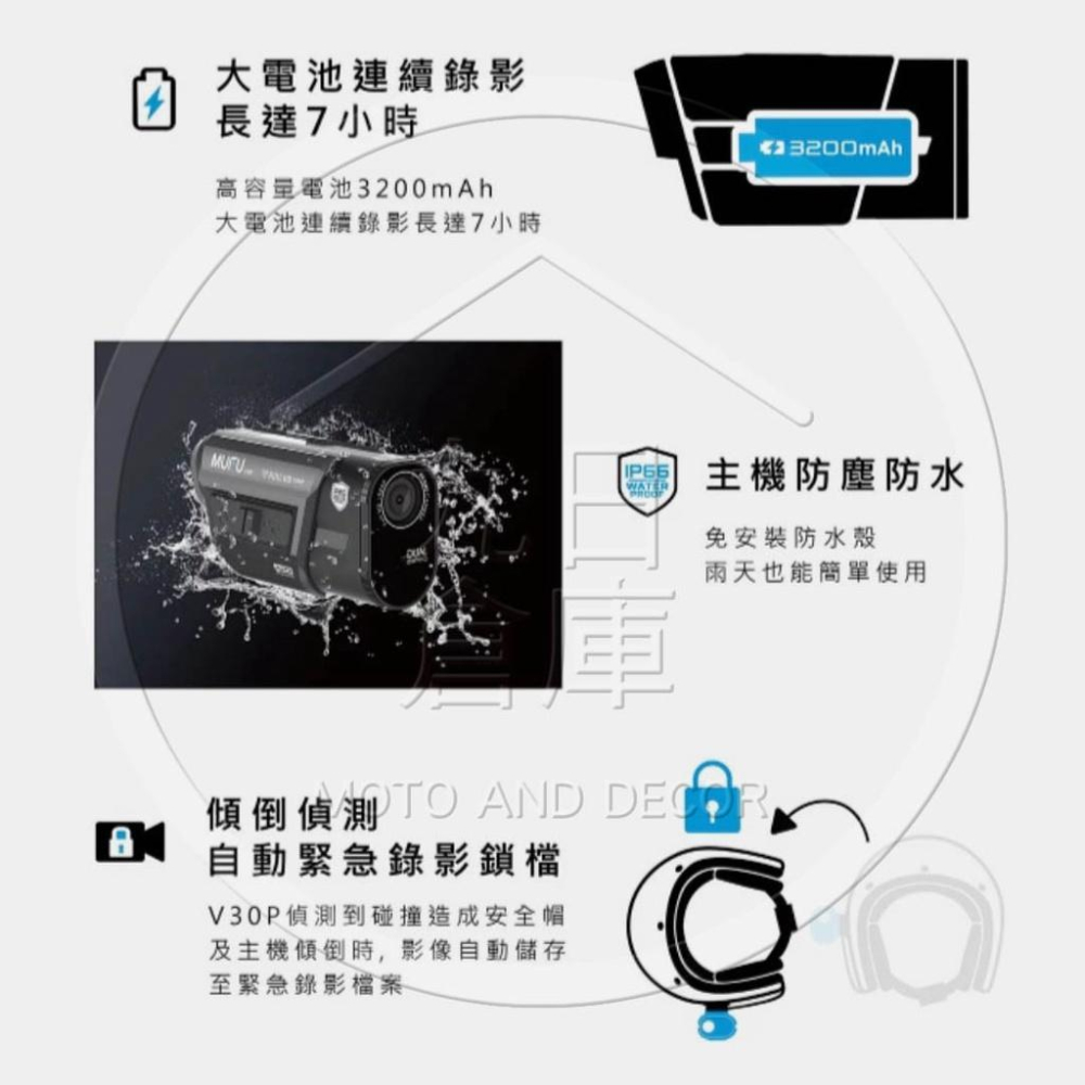 【MUFU 機車行車記錄器】V30P好神機 前後雙錄機車行車記錄器 現貨供應 送64G記憶卡+收納袋+3好禮-細節圖5