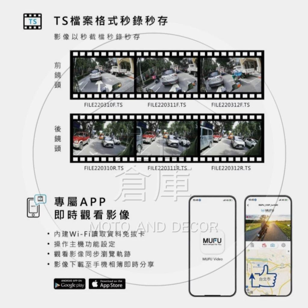 【MUFU 機車行車記錄器】V30P好神機 前後雙錄機車行車記錄器 現貨供應 送64G記憶卡+收納袋+3好禮-細節圖7
