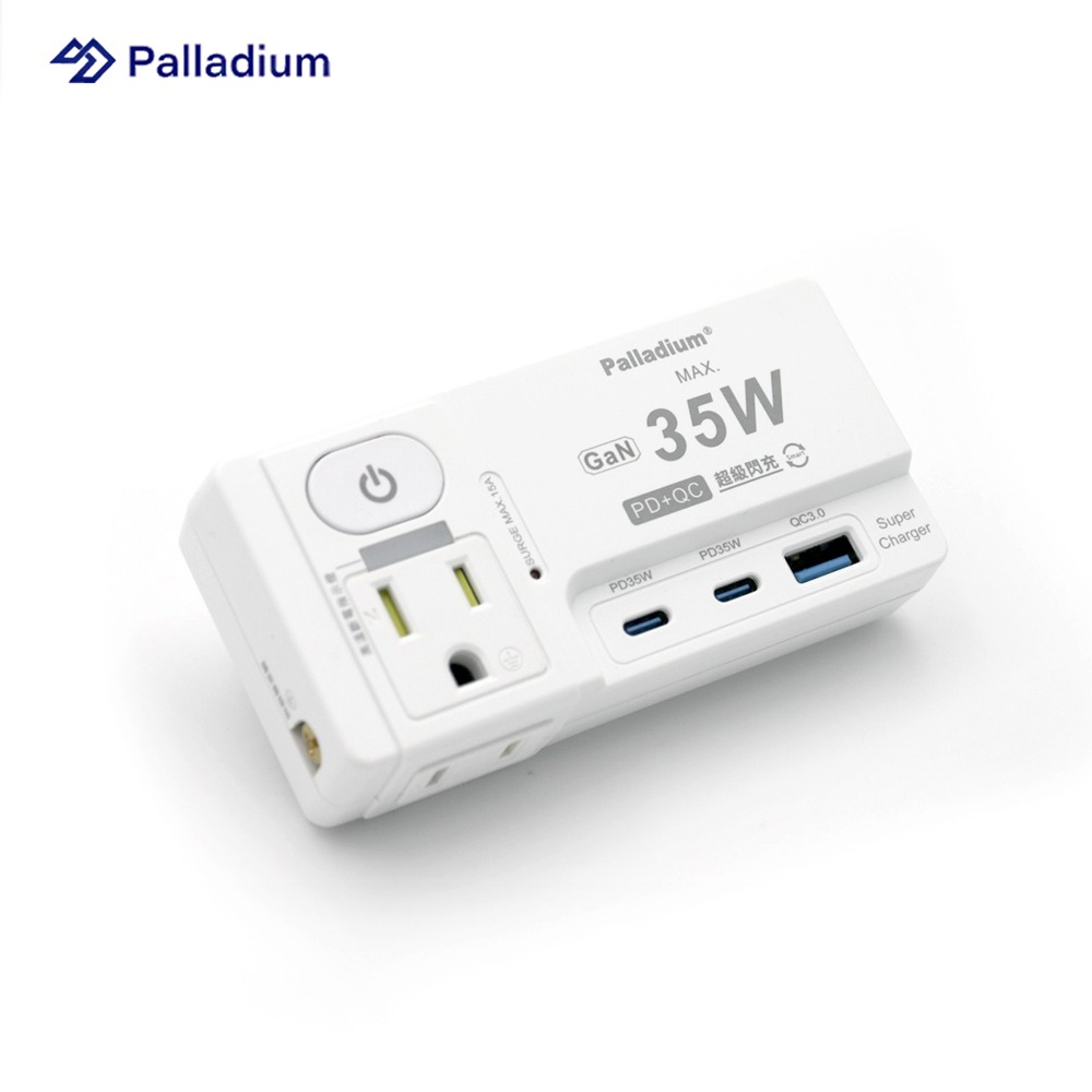 Palladium 帕拉丁 R-82PLC PD 35W 氮化鎵 多功能快充壁插 附加USB充電座-細節圖3