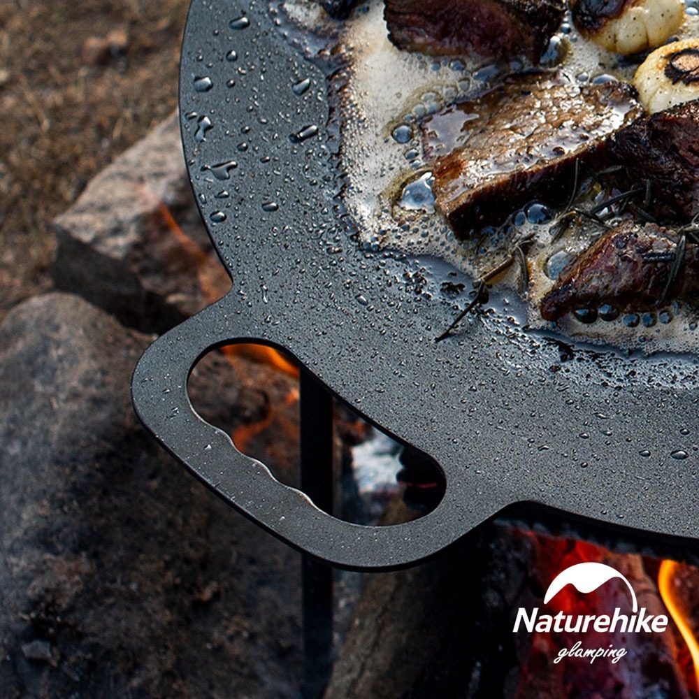 【Naturehike】戶外野營 玄鐵四腳支架不沾大煎烤盤 方盤 附收納袋｜台灣總代理公司貨-細節圖3