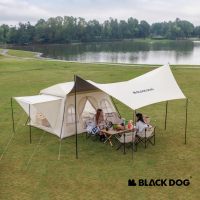 【Blackdog】覓野一室一廳黑膠自動帳篷+天幕 2-4人 ZP016｜台灣公司貨